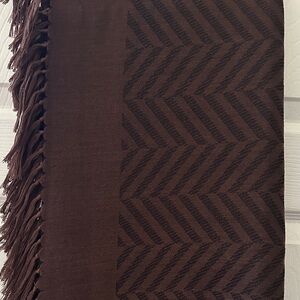 Brown Chevron Patterned Scarf
